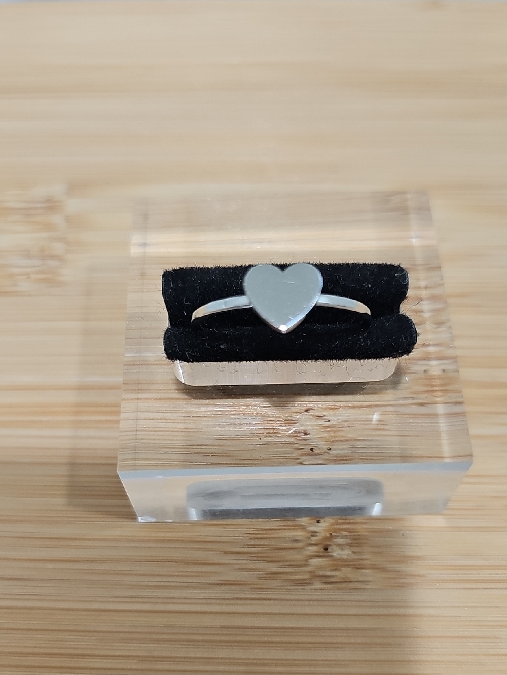 Stainless Steek Heart Ring - Silver Heart Band